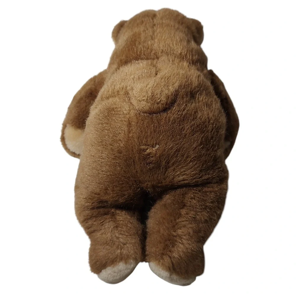 Antics Brown Bear Plush Cream Ears Nose Stuffed Sitting‎ Vintage 1982 Korea SEE